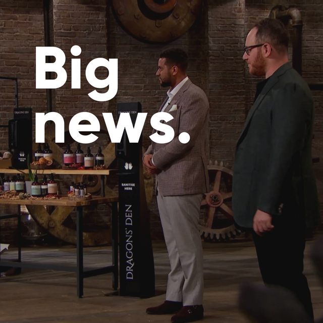 Dragons' Den Let's Sanitise announcement