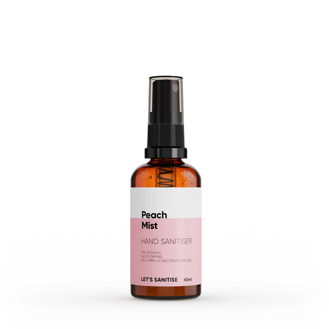 Peach Pocket-Sized Hand Sanitiser Mist Spray - 50ml