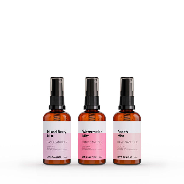 Pocket-Sized Fruity Hand Sanitiser Mist Spray Set